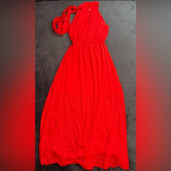 Sachin + Bibi NWT Anthropologie Size 0 Orange Cecelia Tie Neck Maxi Dress - Picture 10 of 11